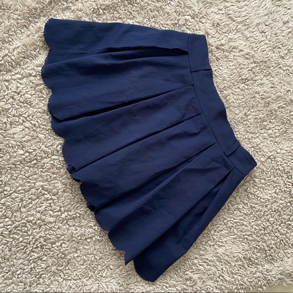 Navy Blue Pleated Skort